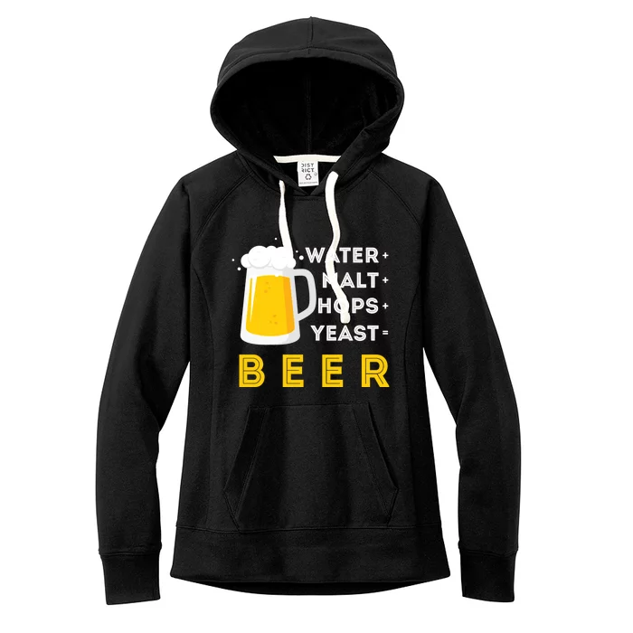 Craft Beer And Homebrewing Or Water Malt Hops Yeast Beer Gift Women's Fleece Hoodie