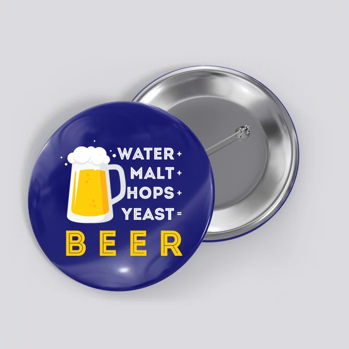 Craft Beer And Homebrewing Or Water Malt Hops Yeast Beer Gift Button