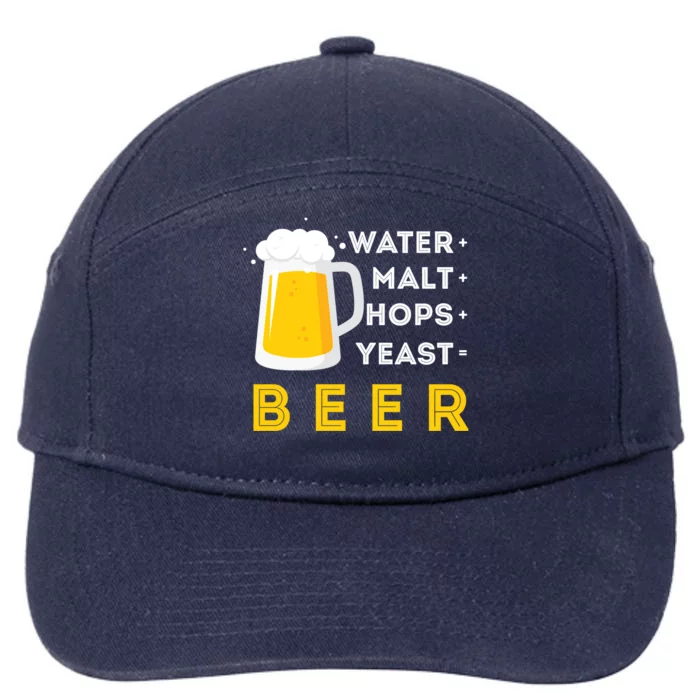 Craft Beer And Homebrewing Or Water Malt Hops Yeast Beer Gift 7-Panel Snapback Hat