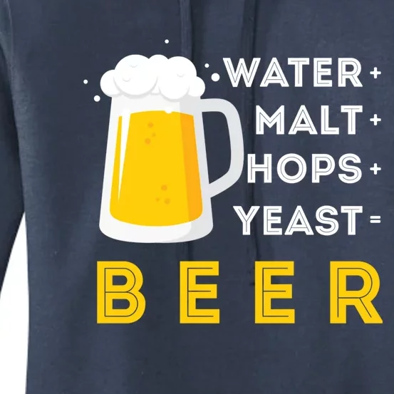 Craft Beer And Homebrewing Or Water Malt Hops Yeast Beer Gift Women's Pullover Hoodie