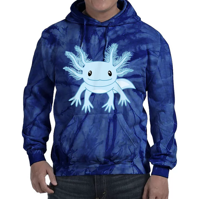 Cute Blue Axolotl Kawaii Aesthetic Axolotls Tie Dye Hoodie