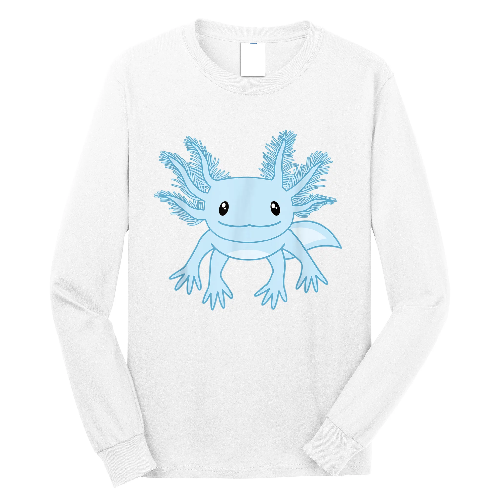 Cute Blue Axolotl Kawaii Aesthetic Axolotls Long Sleeve Shirt ...