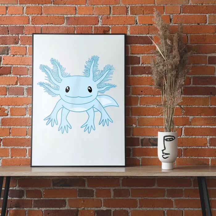 Cute Blue Axolotl Kawaii Aesthetic Axolotls Poster