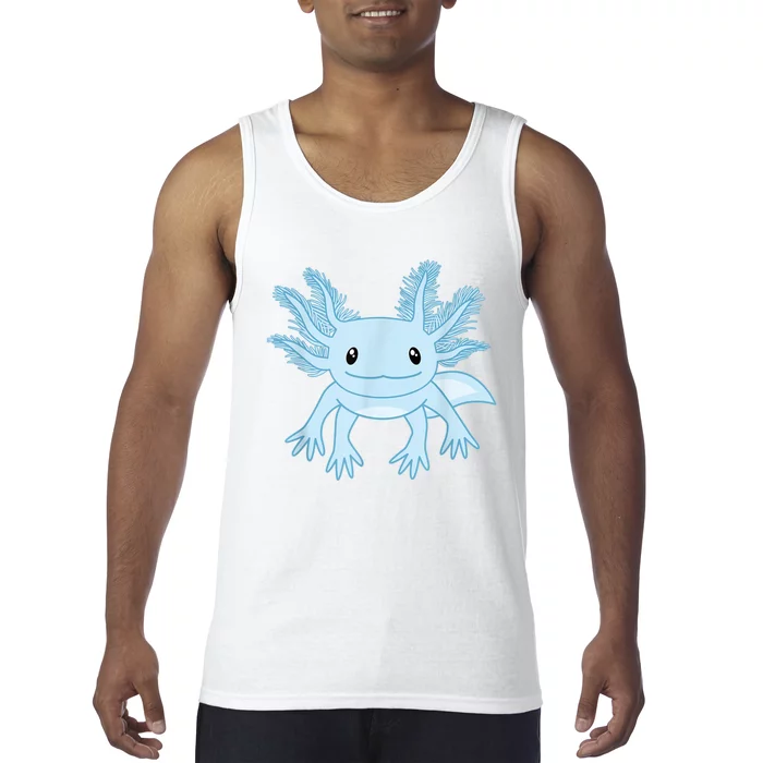 Cute Blue Axolotl Kawaii Aesthetic Axolotls Tank Top