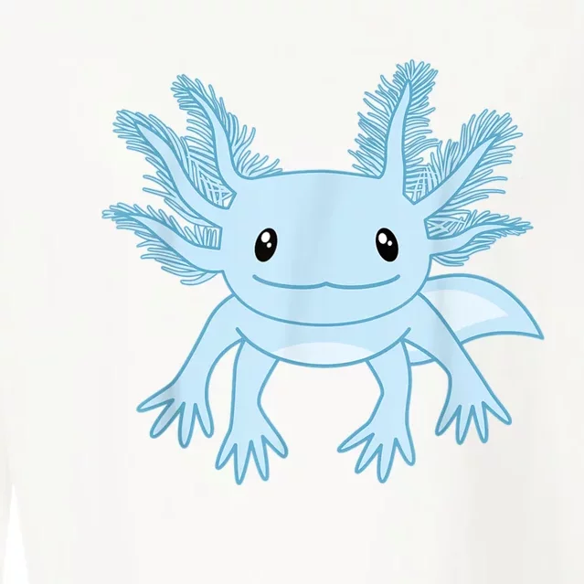 Cute Blue Axolotl Kawaii Aesthetic Axolotls Cropped Pullover Crew