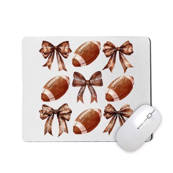 Coquette Bow American Football Thanksgiving Autumn Fall Yall Mousepad