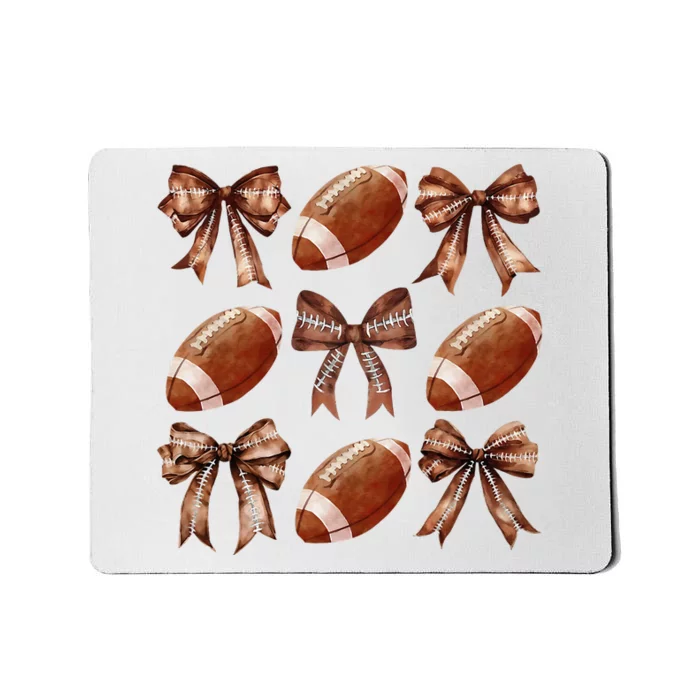 Coquette Bow American Football Thanksgiving Autumn Fall Yall Mousepad