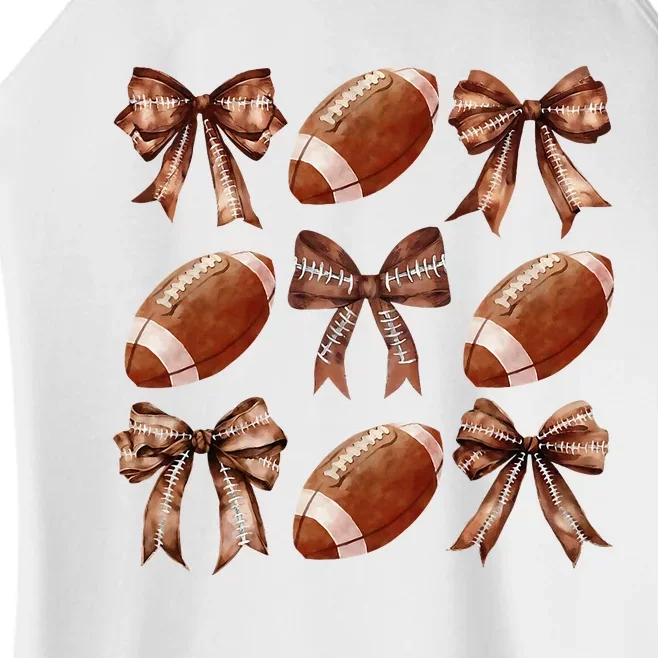 Coquette Bow American Football Thanksgiving Autumn Fall Yall Women’s Perfect Tri Rocker Tank