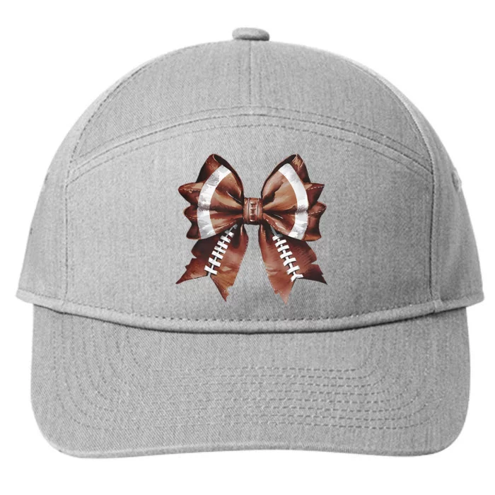 Coquette Bow American Football Thanksgiving Autumn Fall 7-Panel Snapback Hat