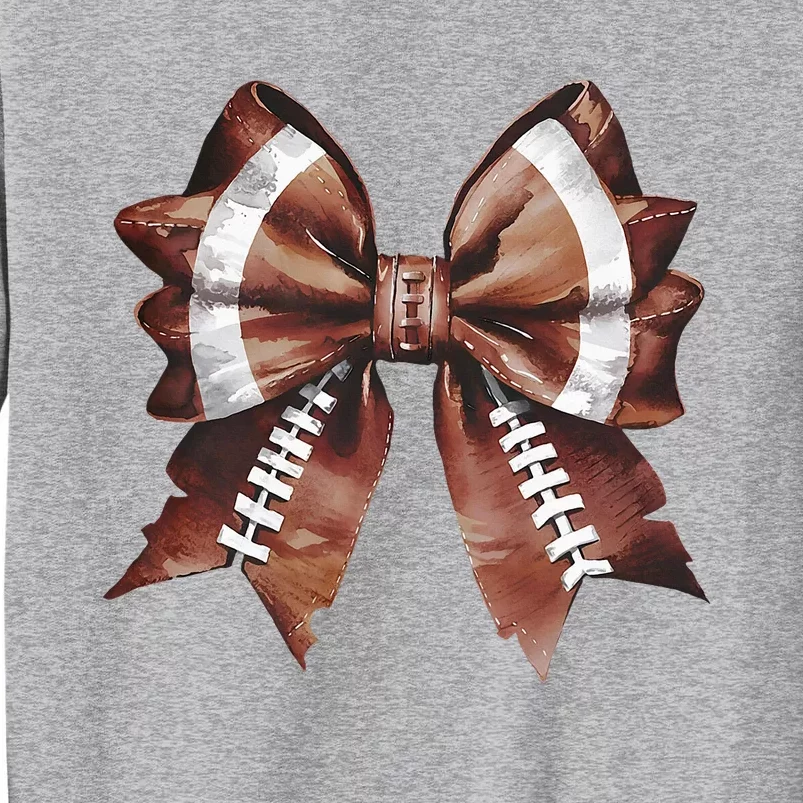 Coquette Bow American Football Thanksgiving Autumn Fall Tall Sweatshirt