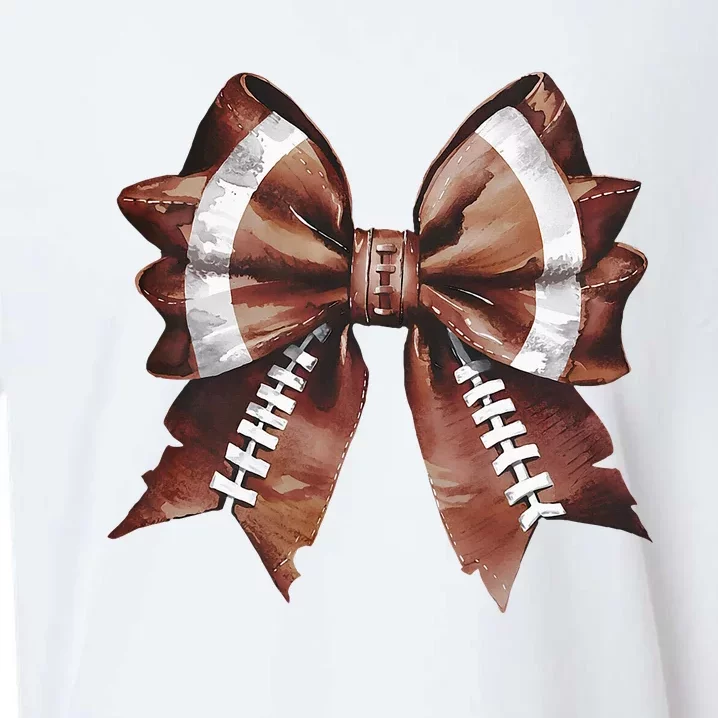 Coquette Bow American Football Thanksgiving Autumn Fall Sueded Cloud Jersey T-Shirt