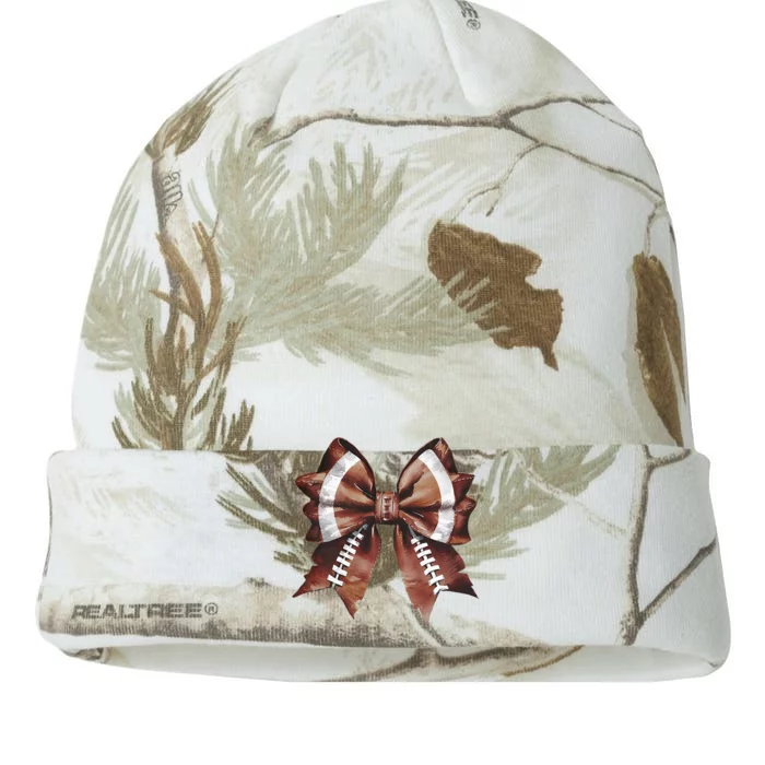 Coquette Bow American Football Thanksgiving Autumn Fall Kati - 12in Camo Beanie