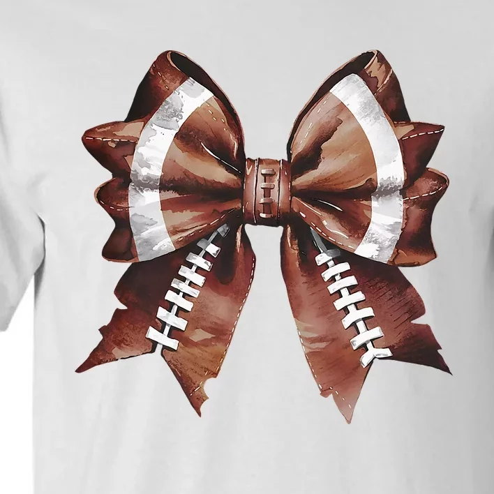 Coquette Bow American Football Thanksgiving Autumn Fall Tall T-Shirt