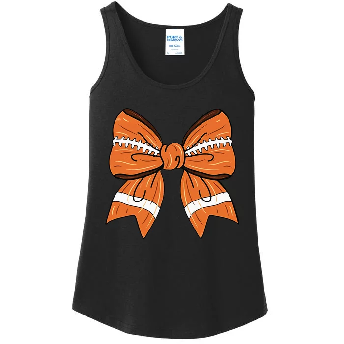 Coquette Bow American Football Thanksgiving Ladies Essential Tank