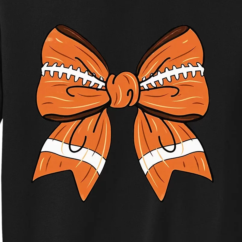 Coquette Bow American Football Thanksgiving Tall Sweatshirt