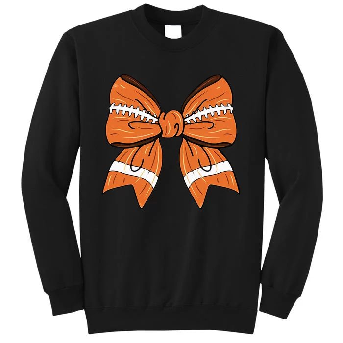 Coquette Bow American Football Thanksgiving Tall Sweatshirt