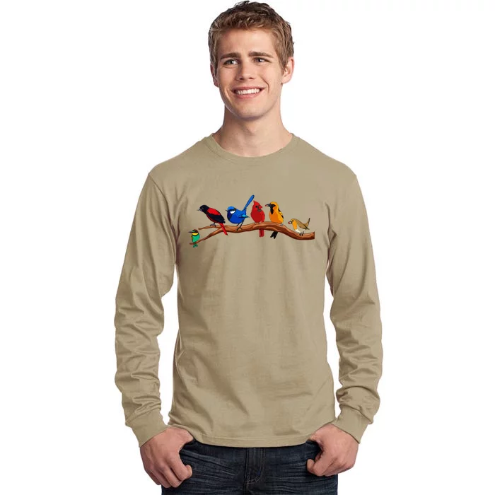 Cute Bird Art Nerd Birdwatcher Bird Watching Tall Long Sleeve T-Shirt