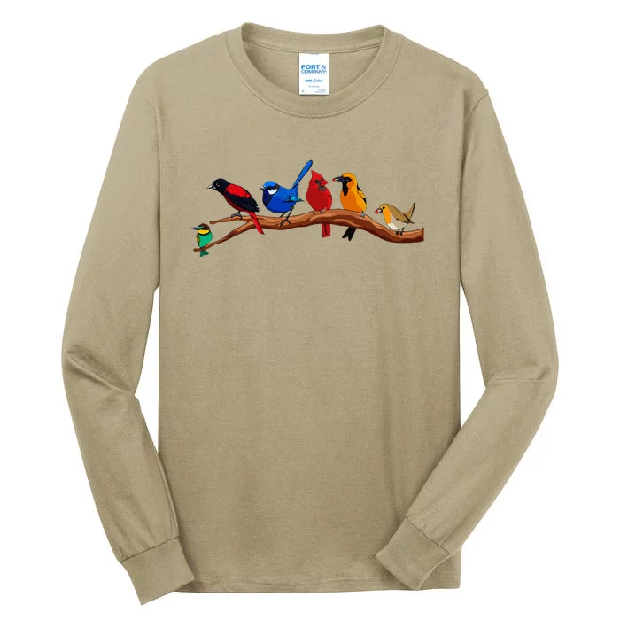 Cute Bird Art Nerd Birdwatcher Bird Watching Tall Long Sleeve T-Shirt