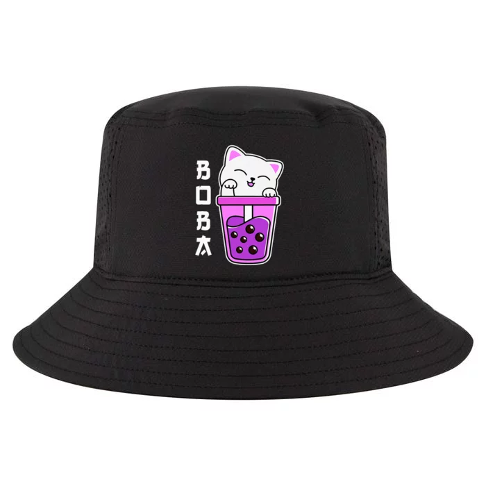 Cat Boba Anime Bubble Tea Neko Kawaii Teen Cool Comfort Performance Bucket Hat