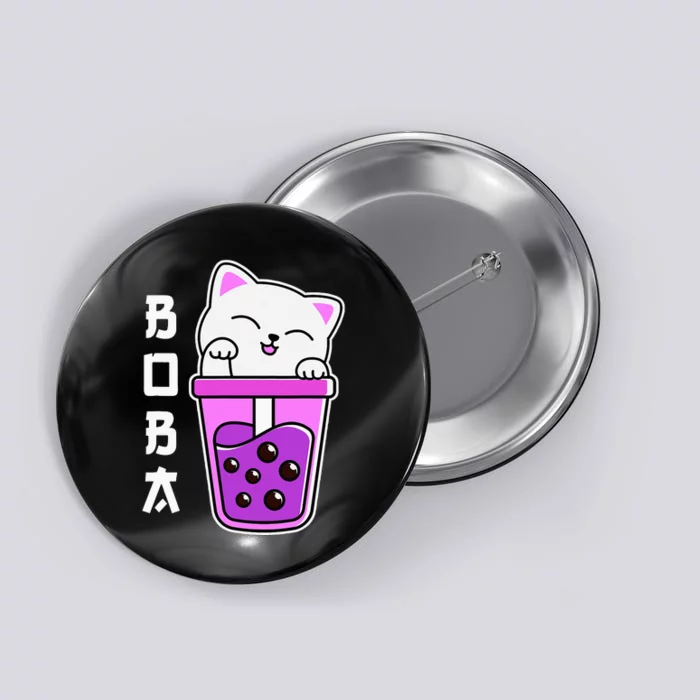 Cat Boba Anime Bubble Tea Neko Kawaii Teen Button