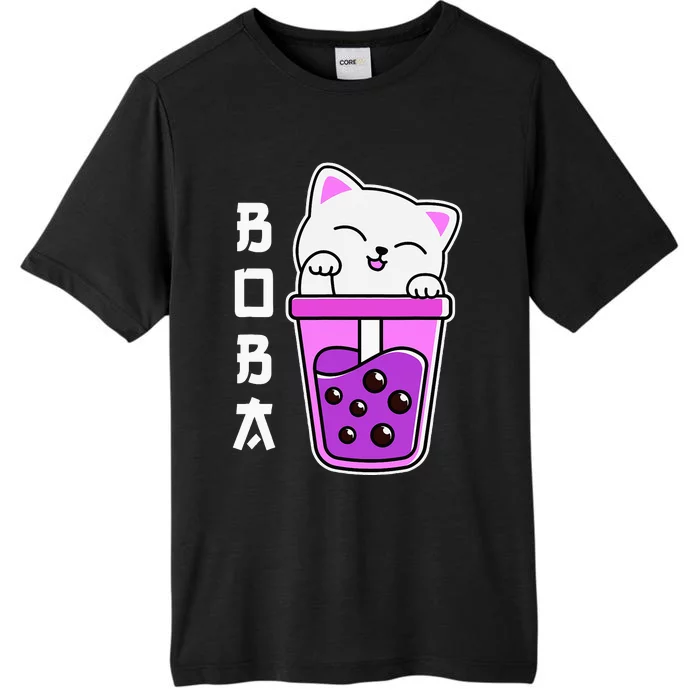 Cat Boba Anime Bubble Tea Neko Kawaii Teen ChromaSoft Performance T-Shirt