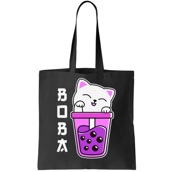 Cat Boba Anime Bubble Tea Neko Kawaii Teen Tote Bag