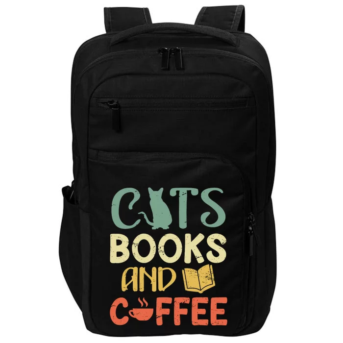 Cats Books And Coffee Cafe Coffee Drinker Impact Tech Backpack