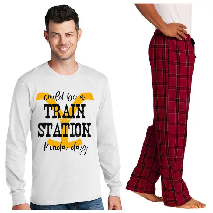 Could Be A Train Station Kinda Day Long Sleeve Pajama Set