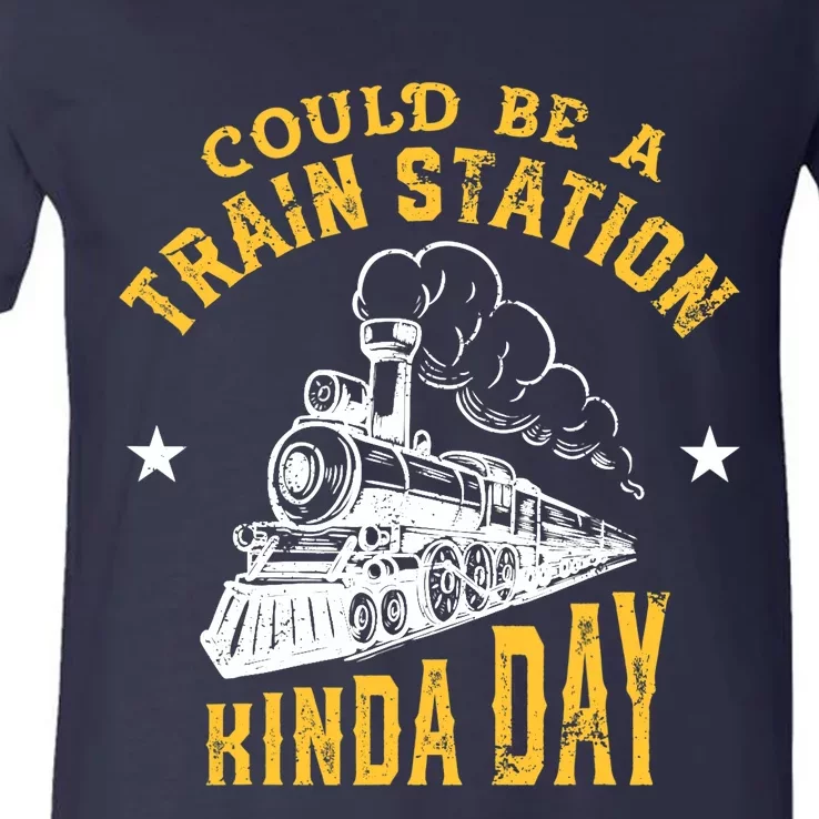 Could Be A Train Station Kind of Day V-Neck T-Shirt