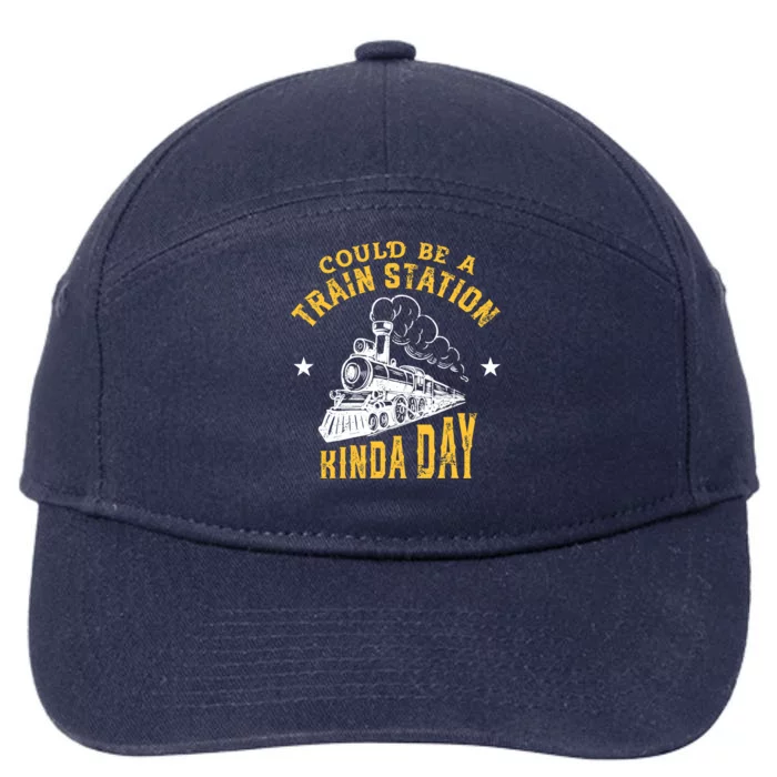 Could Be A Train Station Kind of Day 7-Panel Snapback Hat