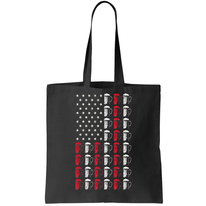 Craft Beer American Flag Patriotic 4th Of July Booze Brewer Tote Bag