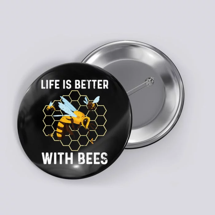 Cute Bee Art Beekeeping Honey Bumble Bee Lover Button