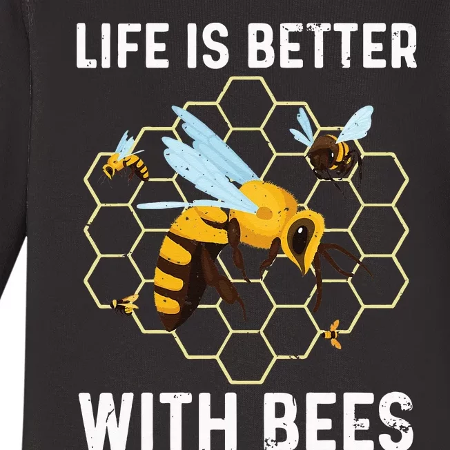 Cute Bee Art Beekeeping Honey Bumble Bee Lover Baby Long Sleeve Bodysuit