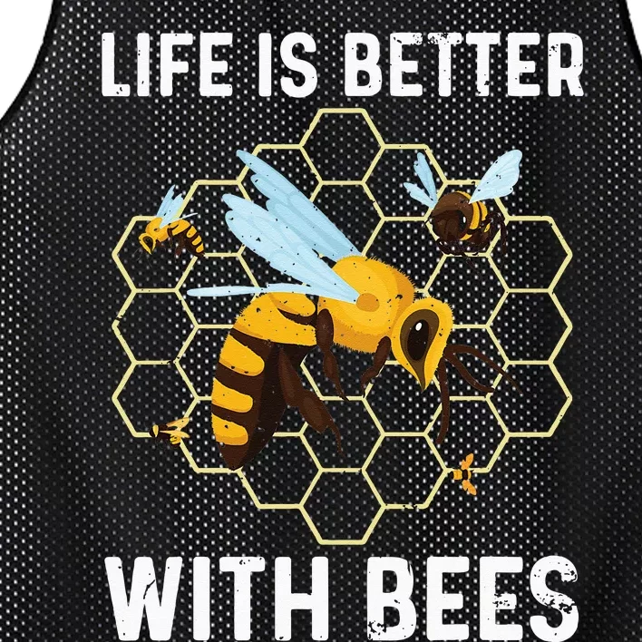 Cute Bee Art Beekeeping Honey Bumble Bee Lover Mesh Reversible Basketball Jersey Tank