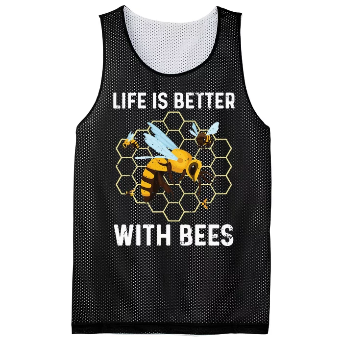 Cute Bee Art Beekeeping Honey Bumble Bee Lover Mesh Reversible Basketball Jersey Tank