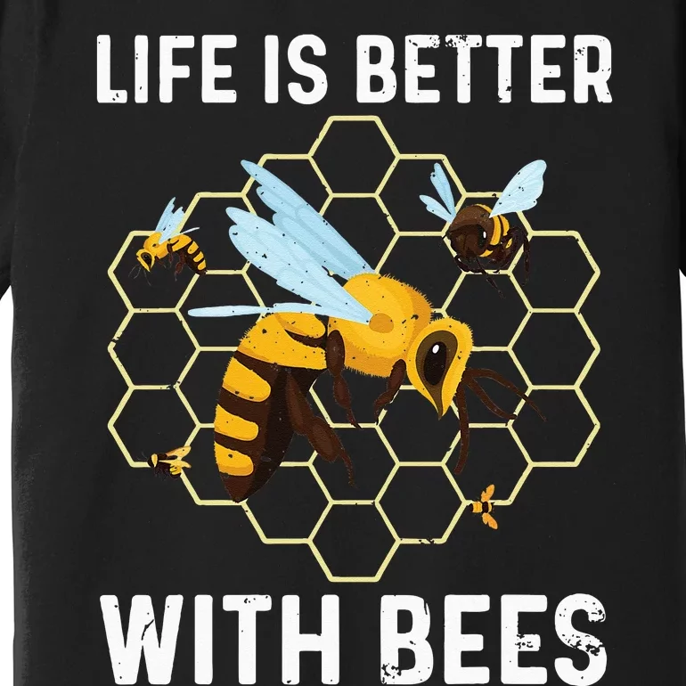 Cute Bee Art Beekeeping Honey Bumble Bee Lover Premium T-Shirt