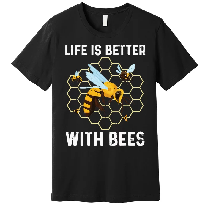 Cute Bee Art Beekeeping Honey Bumble Bee Lover Premium T-Shirt