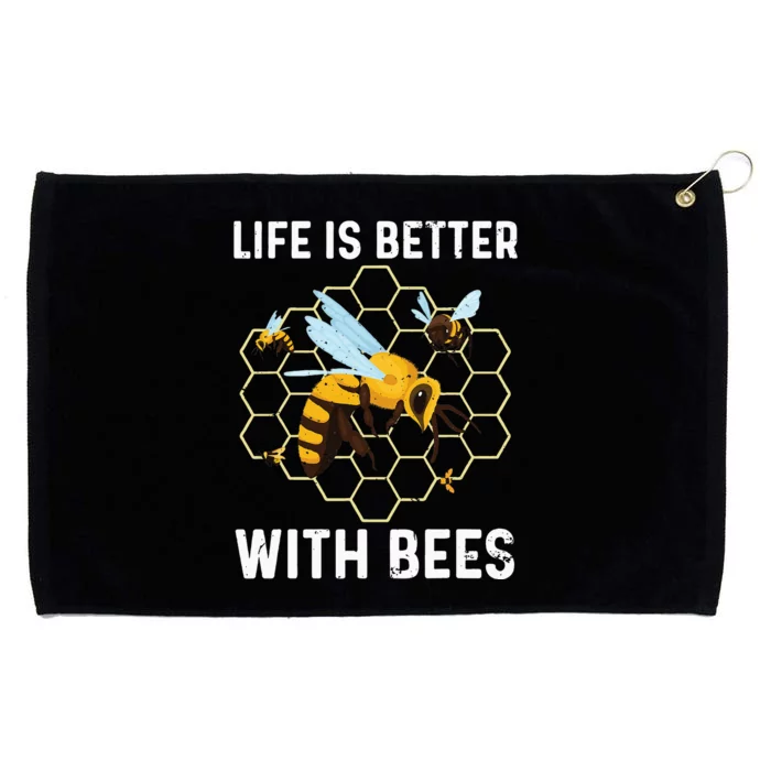 Cute Bee Art Beekeeping Honey Bumble Bee Lover Grommeted Golf Towel