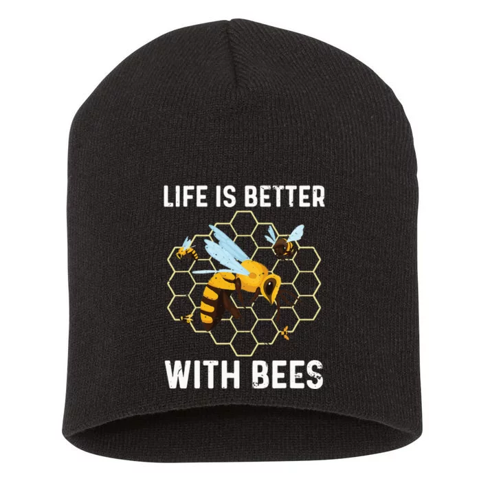 Cute Bee Art Beekeeping Honey Bumble Bee Lover Short Acrylic Beanie