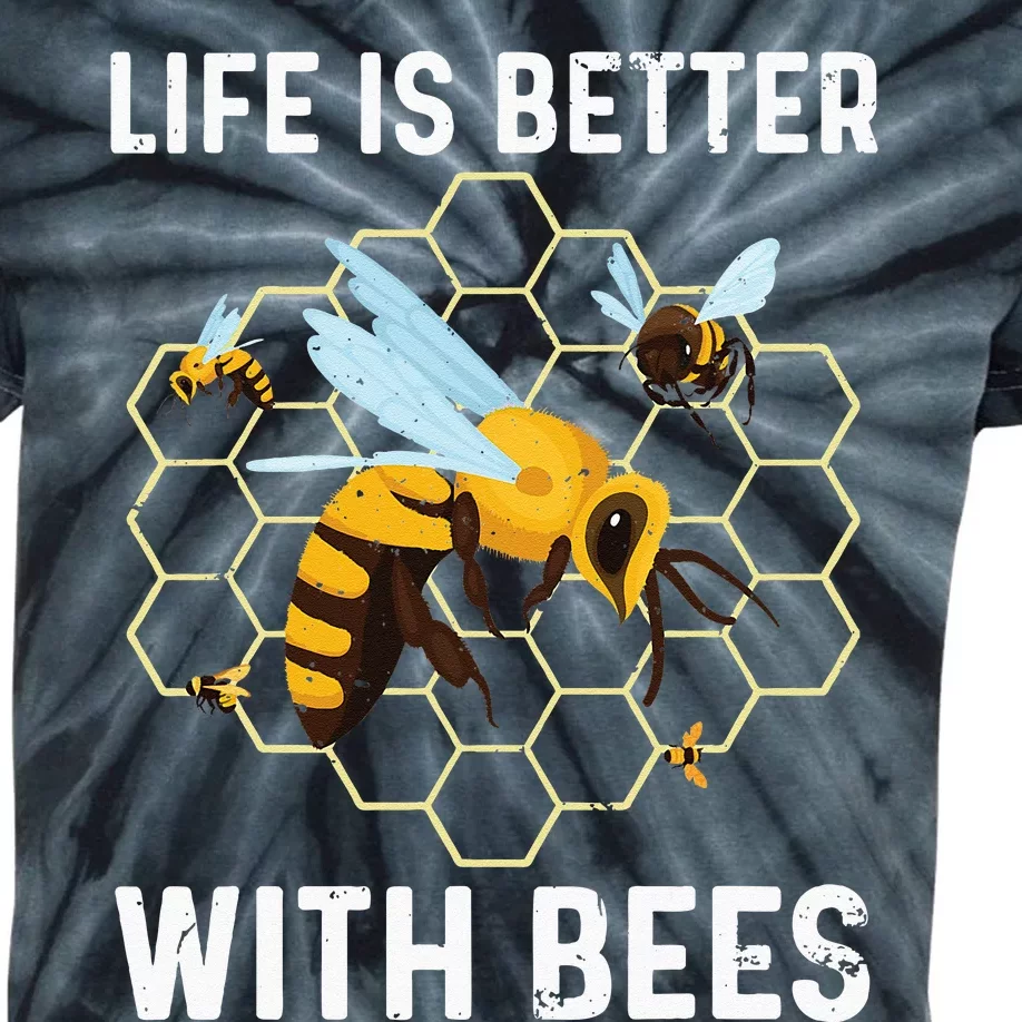 Cute Bee Art Beekeeping Honey Bumble Bee Lover Kids Tie-Dye T-Shirt