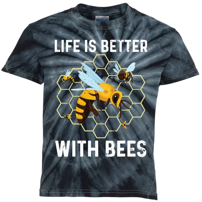 Cute Bee Art Beekeeping Honey Bumble Bee Lover Kids Tie-Dye T-Shirt