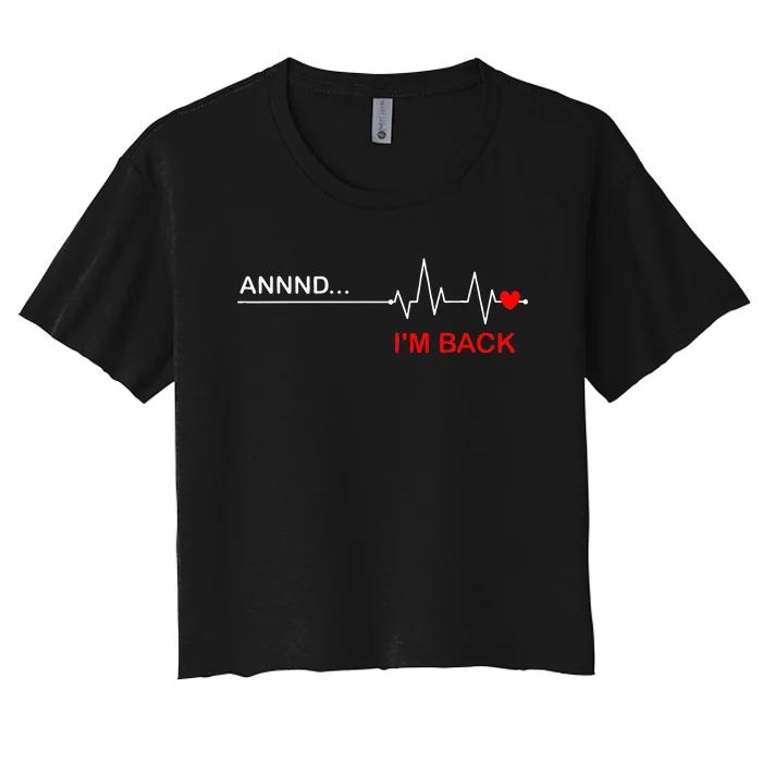 Coronary Bypass Artery Open Heart Diseases Surgery Heartbeat Women's Crop Top Tee