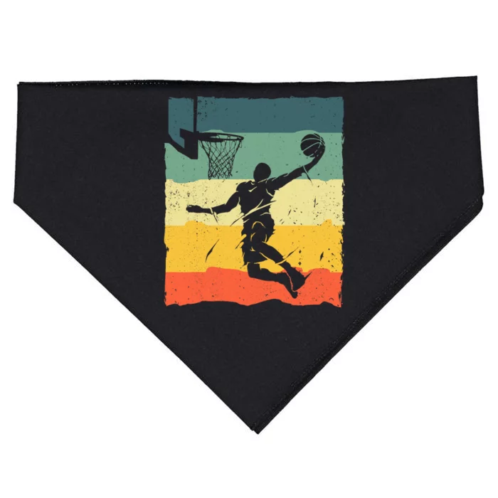 Cool Basketball Art For Vintage Basketball Player USA-Made Doggie Bandana