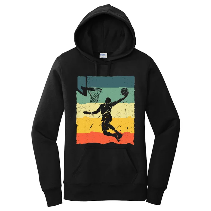 Cool Basketball Art For Vintage Basketball Player Women's Pullover Hoodie