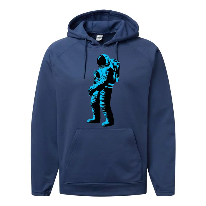 Cool Blue Astronaut Performance Fleece Hoodie