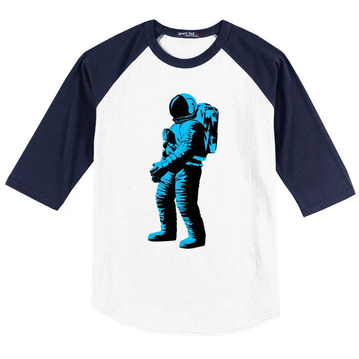 Cool Blue Astronaut Baseball Sleeve Shirt