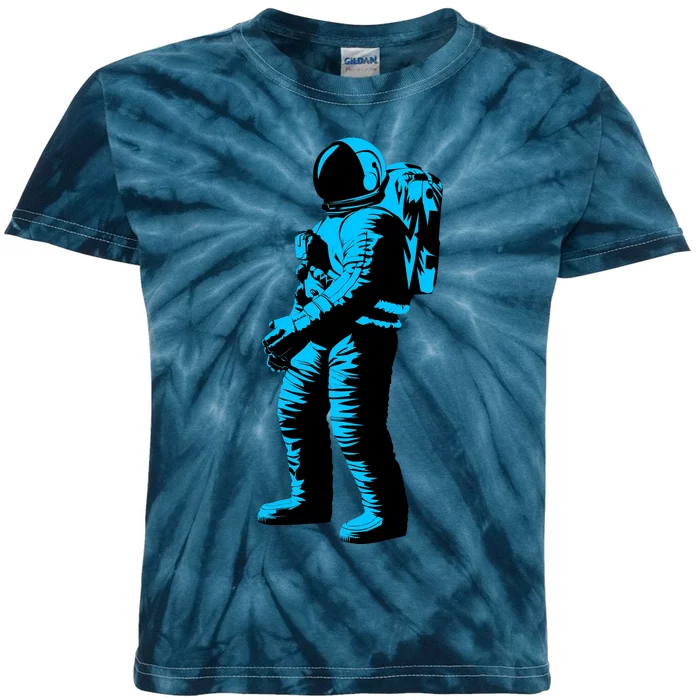 Cool Blue Astronaut Kids Tie-Dye T-Shirt