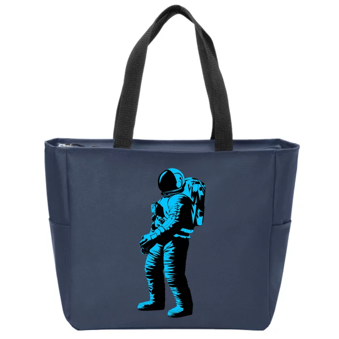 Cool Blue Astronaut Zip Tote Bag