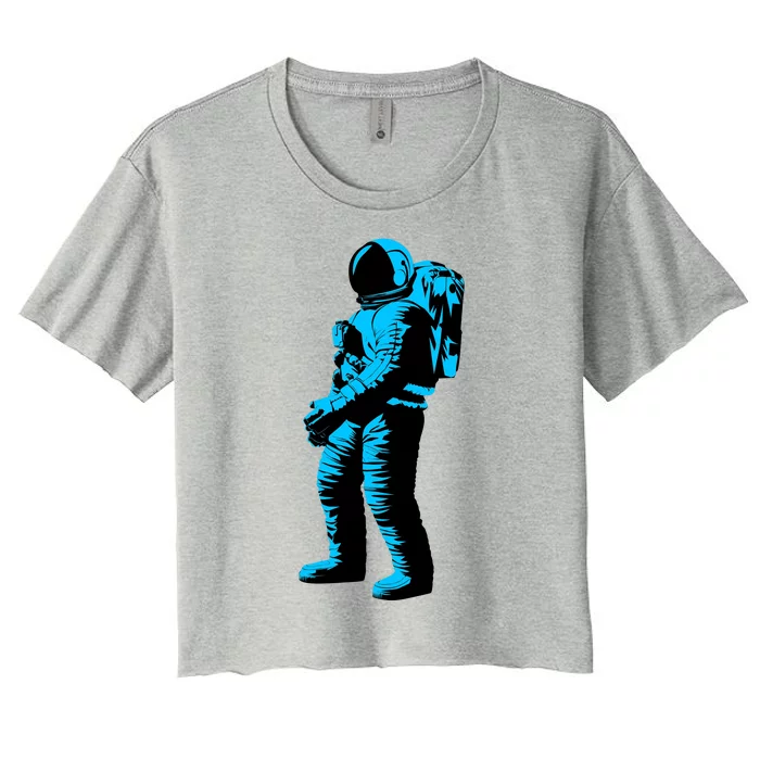 Cool Blue Astronaut Women's Crop Top Tee