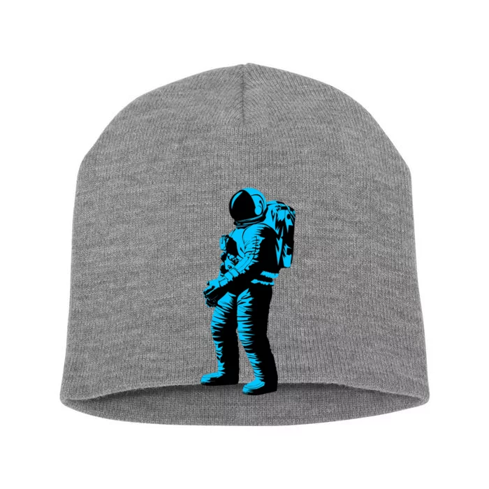 Cool Blue Astronaut Short Acrylic Beanie